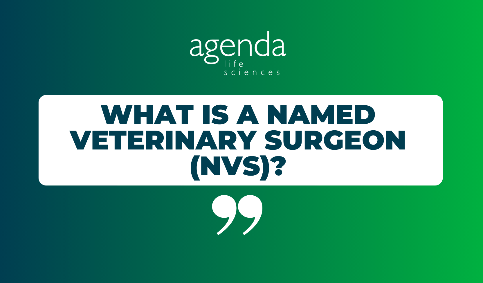 What is a Named Veterinary Surgeon (NVS)?, Agenda Life Sciences